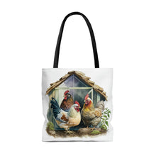Load image into Gallery viewer, Chicken Tote Bag, Watercolor Chicken Tote Bag, Chicken Lover Tote Bag, Chicken Grocery Bag

