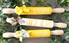 Load image into Gallery viewer, 7'' Lemon Mini Rolling Pins, Farmhouse Tier Decor
