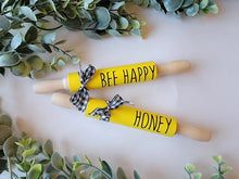 Load image into Gallery viewer, 7'' Bee Mini Rolling Pins, Farmhouse Tier Decor
