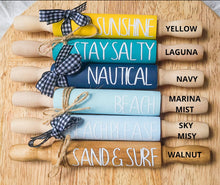 Load image into Gallery viewer, 7'' Beach Mini Rolling Pins, Farmhouse Tier Decor
