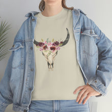 Load image into Gallery viewer, Boho Cow Skull Shirt, howdy shirt, Wild west Shirt, Western Graphic Tee, Cowgirl Shirt, Bull Skull Shirt, Southwest Shirt, Western Clothing
