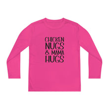 Load image into Gallery viewer, Youth Long Sleeve Tee, Chicken Nugs &amp; Mama Hugs, Cute Kids Shirt, Gift for Kids, Funny Kids Shirt, Chicken Nuggets Shirt
