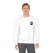 Load image into Gallery viewer, Adventure Awaits Crewneck Sweatshirt, Adventure Shirt, Gift for Her, Camping Sweatshirt, Bear Paw Print
