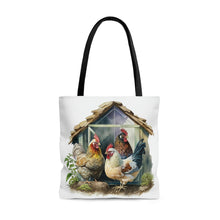 Load image into Gallery viewer, Chicken Tote Bag, Watercolor Chicken Tote Bag, Chicken Lover Tote Bag, Chicken Grocery Bag
