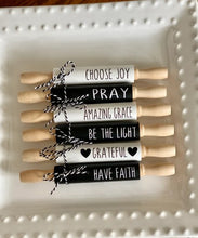 Load image into Gallery viewer, 7'' Faith Tiered Tray Decor | Christian / Religious Tier Tray Decor | Tiered Tray Decor Signs | Mini Rolling pins Decor
