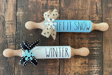 Load image into Gallery viewer, 7” Winter Farmhouse Tier Tray Mini Rolling Pin
