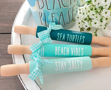 Load image into Gallery viewer, 7” Sea Inspired Mini Rolling Pin, Farmhouse Tier Tray Decor
