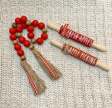 Load image into Gallery viewer, 7” Fall Mini Farmhouse Rolling Pins, Farmhouse Tier Decor
