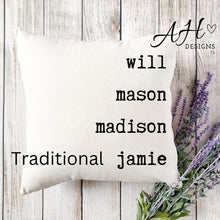 Load image into Gallery viewer, Custom Family Throw Pillow
