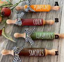 Load image into Gallery viewer, 7” Fall theme Farmhouse Tier Tray Mini Rolling Pin
